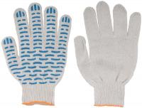 Перчатки вязаные "Волна" (4 нити) 10 класс вязки х/б с ПВХ 12491
