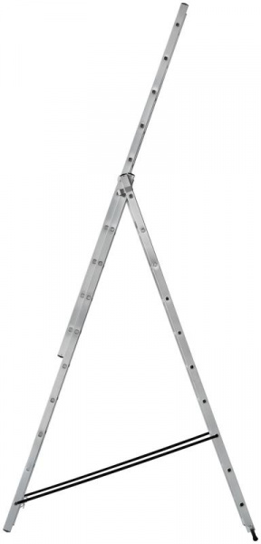Лестница трехсекционная 3х10 H=285/481/674см 12.19кг алюм. FIT 65435
